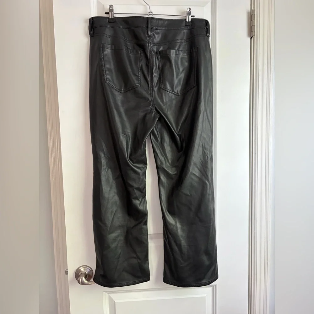 Liverpool Black Faux Leather Wide Leg Pants